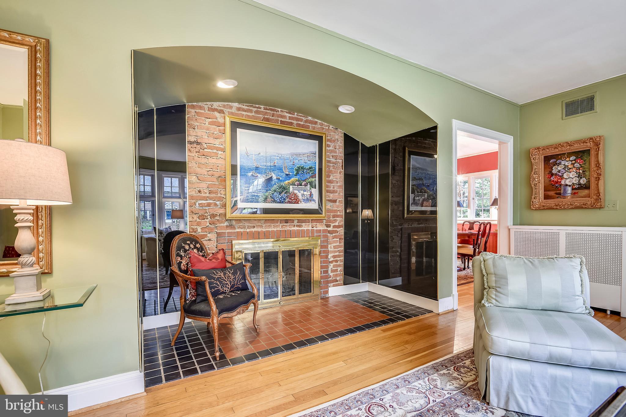 2208 South Road Baltimore, MD 21209 - Photo 9 of 55 Living Room w/ Wood Burning Fireplace