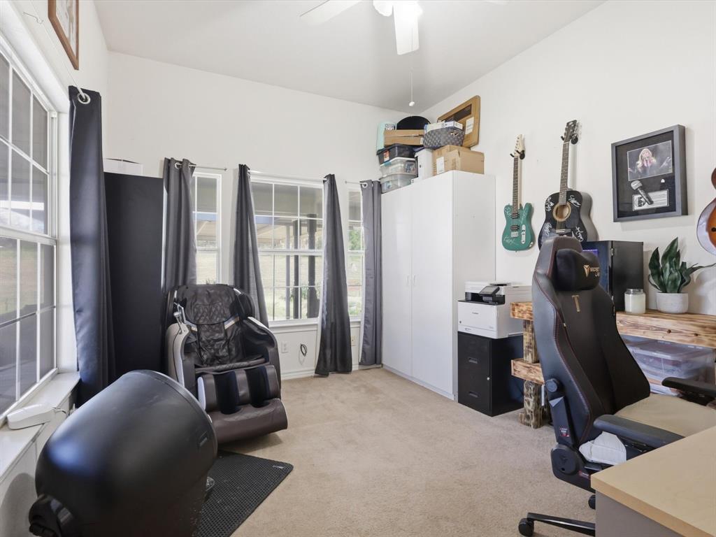 130 Parsonage Street Azle, TX 76020 - Photo 21 of 39 Office with light carpet and ceiling fan