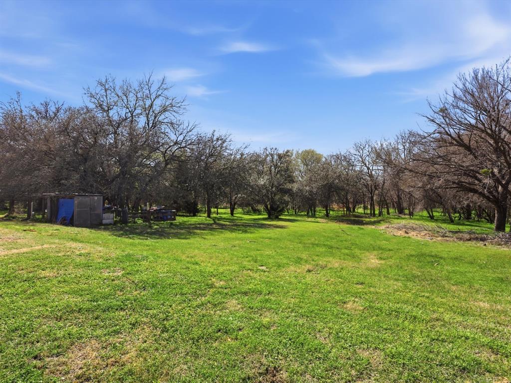 130 Parsonage Street Azle, TX 76020 - Photo 26 of 39 View of green lawn featuring view of wooded area