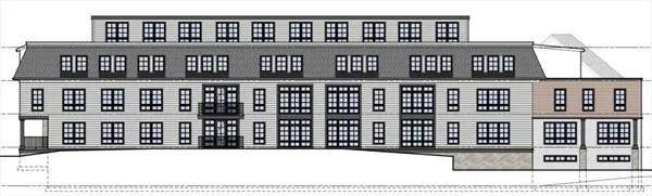 a black and white photo of a building