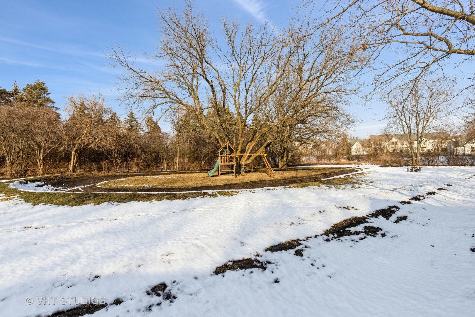 22771 North Prairie Road Lincolnshire, IL 60069 - Photo 9 of 21 a view of dirt yard with a large tree