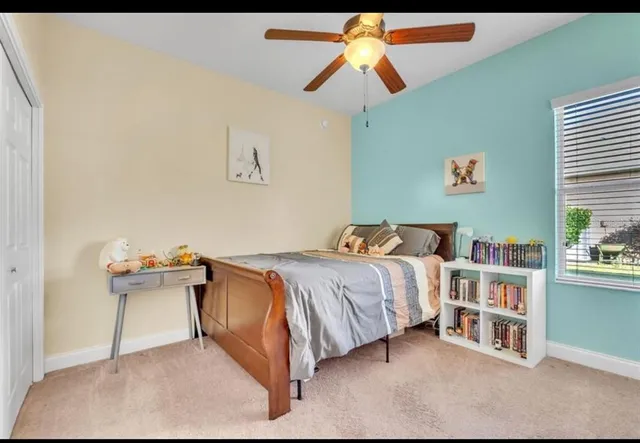 a view of a swimming pool with a yard