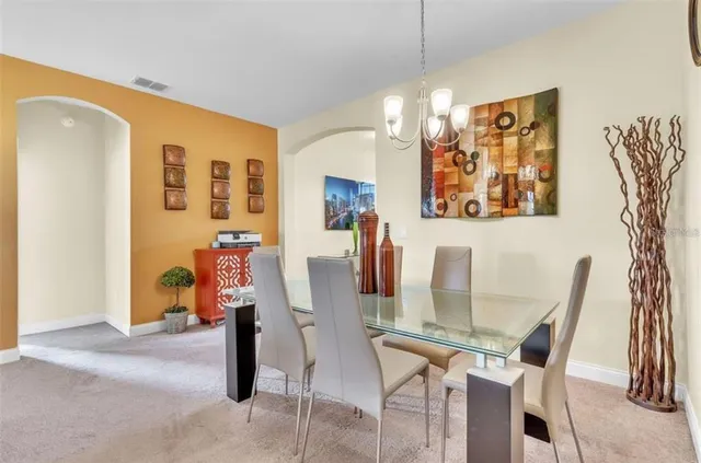 a workspace with furniture and window