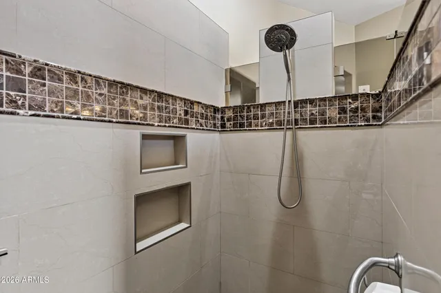 a bathroom with a shower
