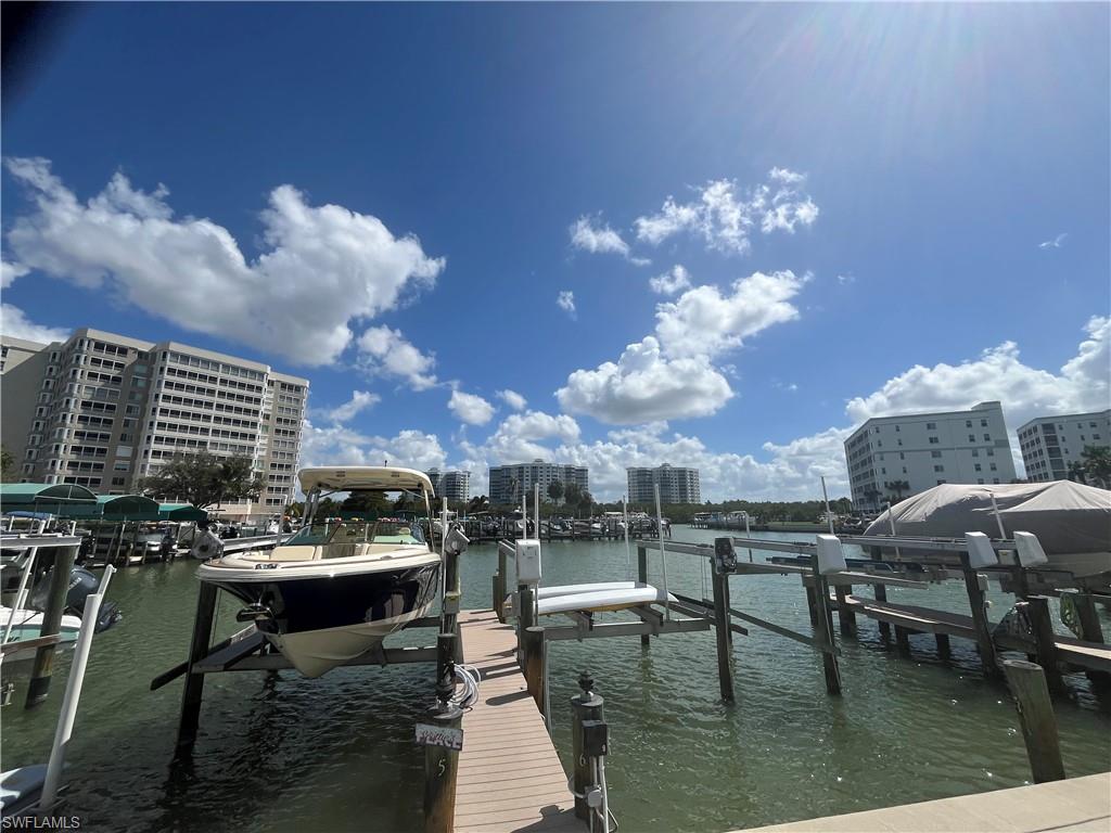 3 Bluebill Avenue, Unit 207 Naples, FL 34108 - Photo 3 of 27 Dock area with boat lift and a water view