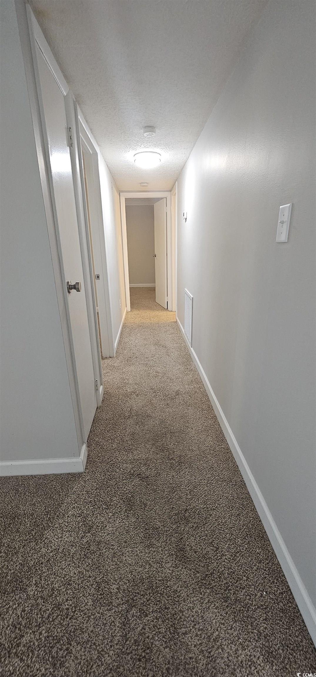 615 Carter Lane, Unit A1 Conway, SC 29526 - Photo 24 of 24 Corridor with light colored carpet and a textured ceiling