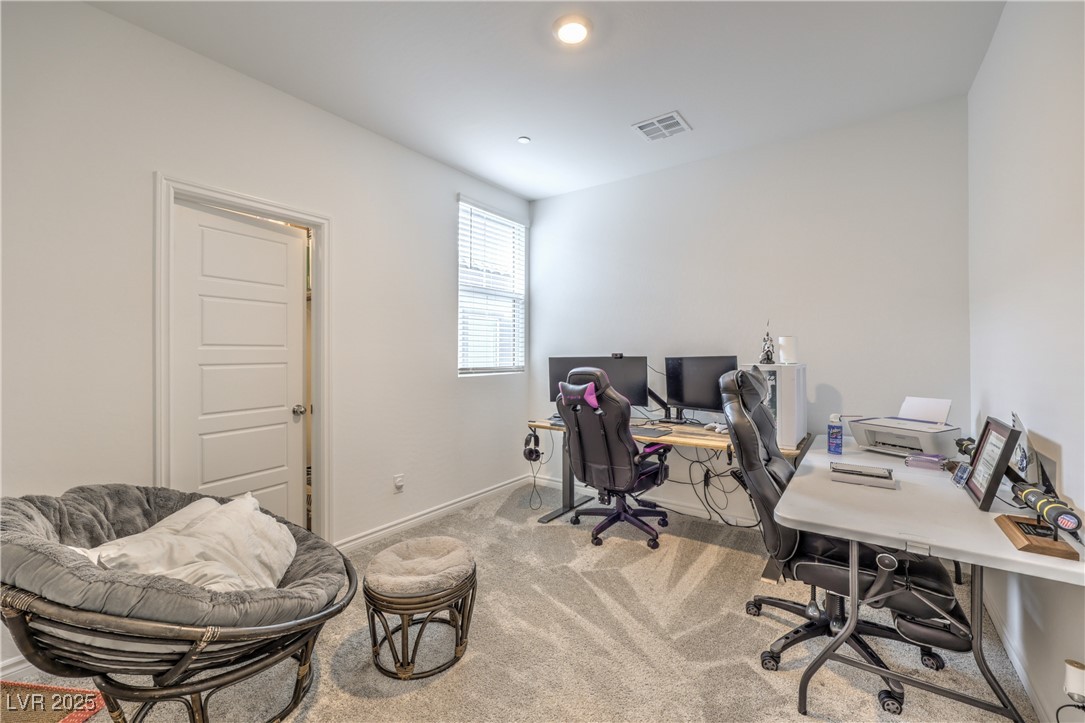 7232 North Decatur Boulevard, Unit 4 North Las Vegas, NV 89084 - Photo 23 of 36 Office area featuring carpet, visible vents, and baseboards
