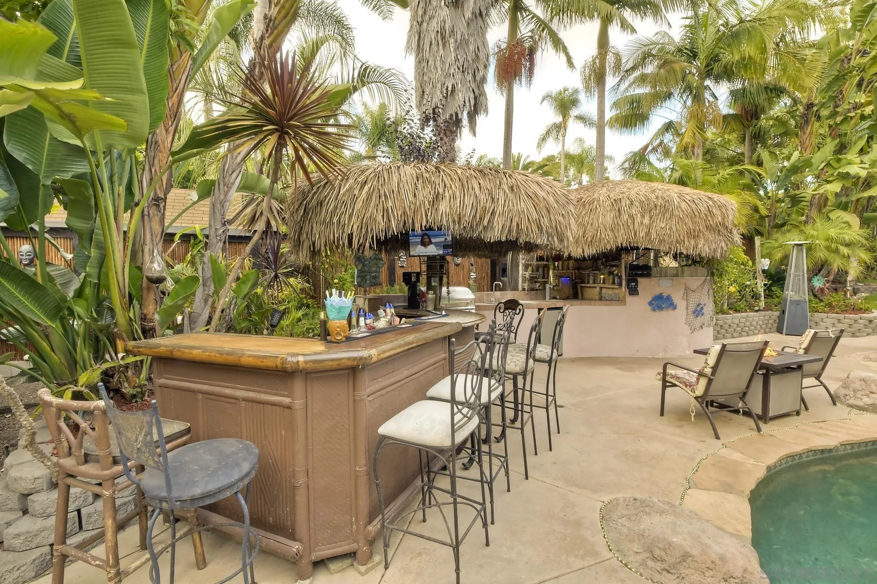 536 Saxony Road Encinitas, CA 92024 - Photo 36 of 57 a view of a patio with table and chairs potted plants and a large tree