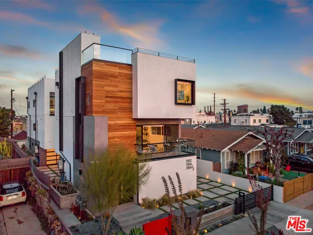 a view of a building from a balcony
