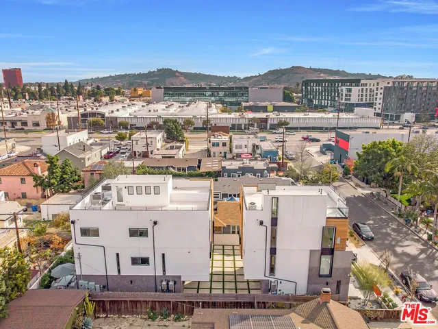 an aerial view of a city