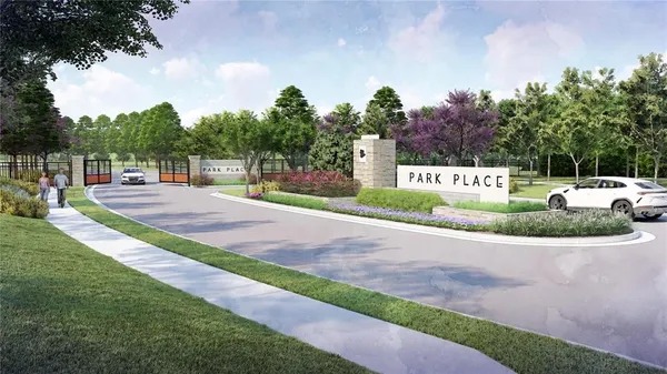 a view of a park with welcome board