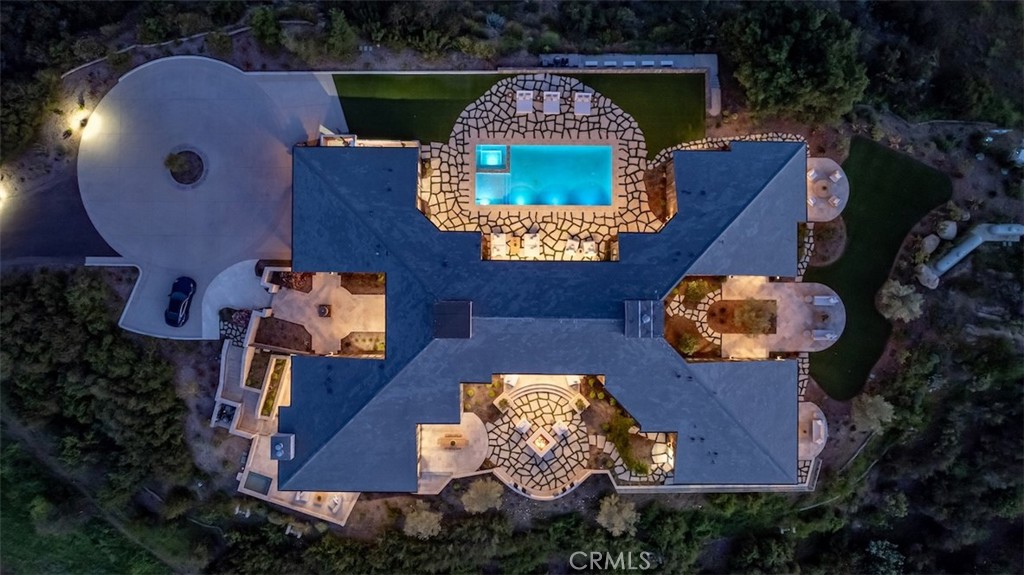 3121 Old Topanga Canyon Road Calabasas, CA 91302 - Photo 56 of 75 an aerial view of a house with outdoor space pool seating area and yard