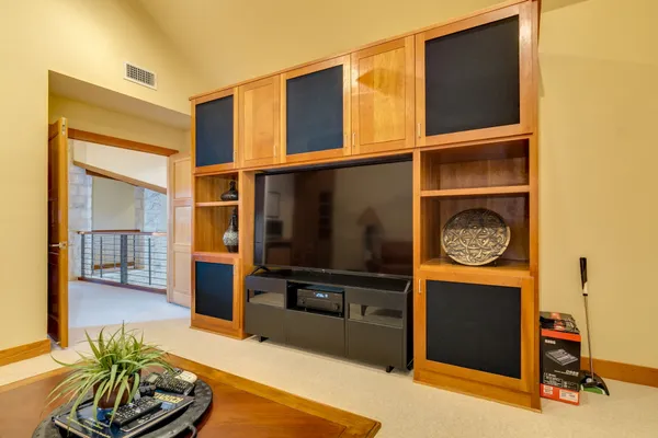 a living room with furniture