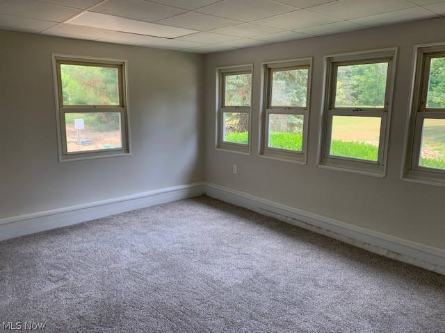 38522 Rogers Road Willoughby, OH 44094 - Photo 6 of 9 Carpeted empty room featuring a wealth of natural light and a drop ceiling