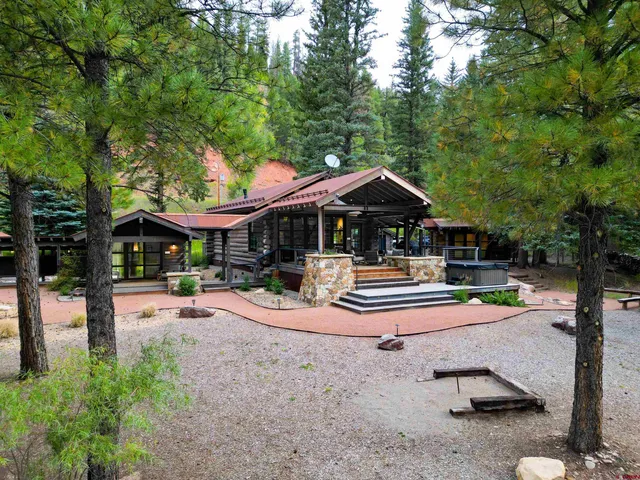 a outdoor space with chairs