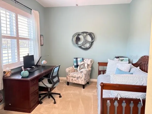 a aerial view of a house with garden