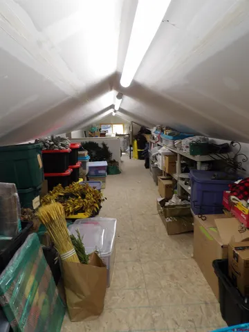a view of a yard covered in snow