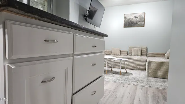 a living room with furniture