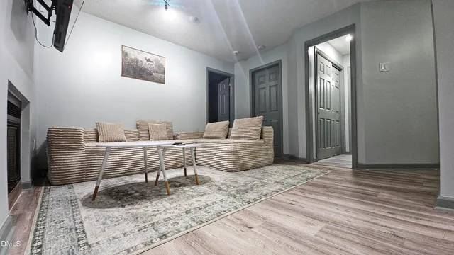 a living room with furniture