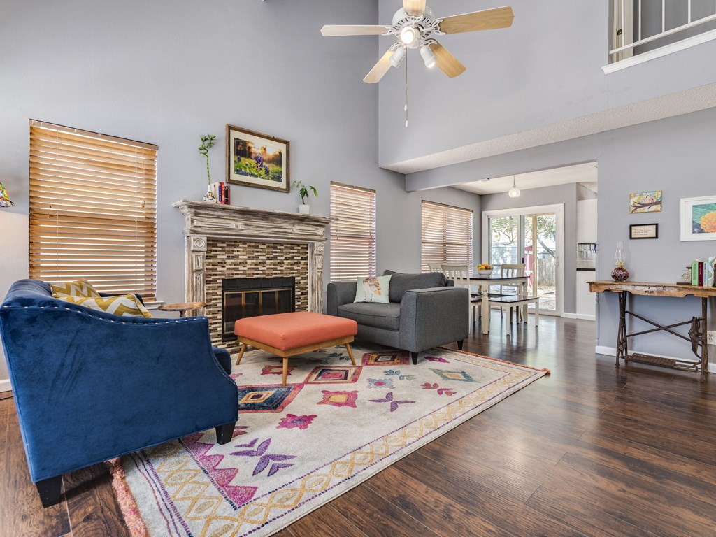 902 Greenbriar Loop Round Rock, TX 78664 - Photo 1 of 1 Beautiful fireplace and mantle is the perfect eye-catching centerpiece in the family room.