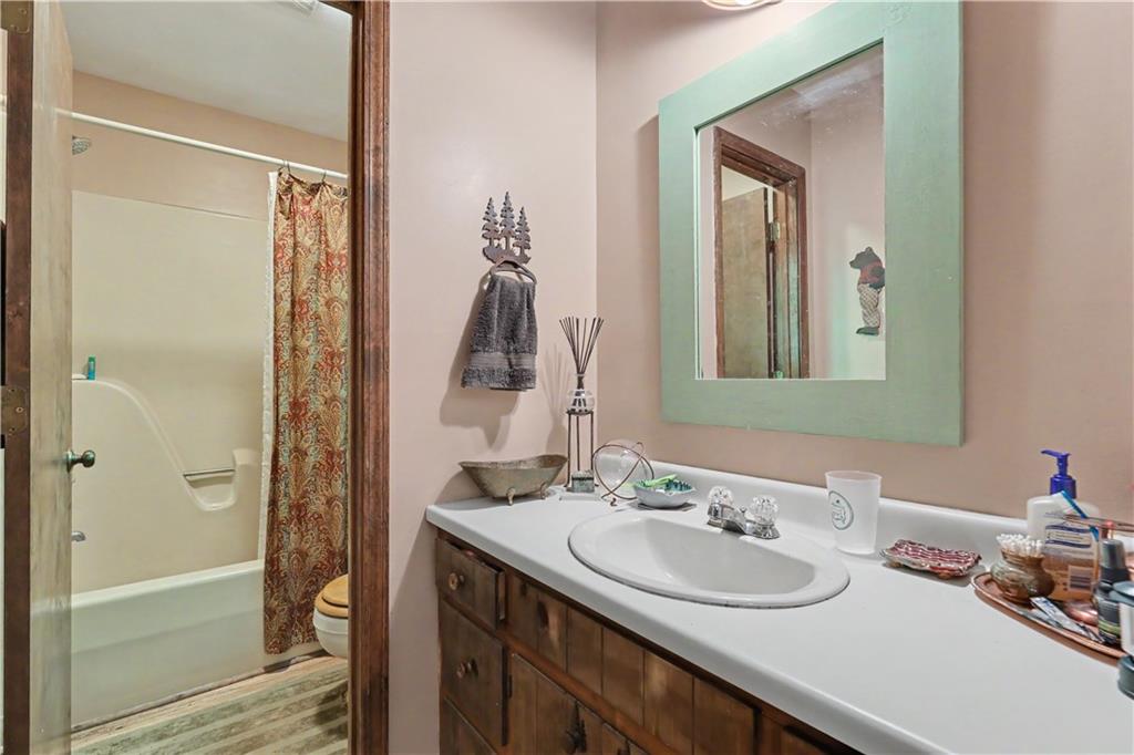 102 Moses Road Rabun Gap, GA 30568 - Photo 19 of 40 a bathroom with a sink and a mirror
