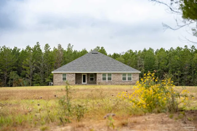 a house with trees in the background