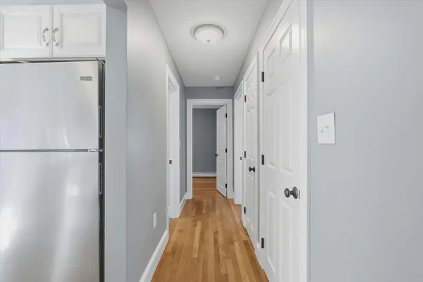a view of a hallway with a elevator