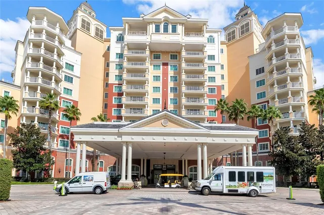 a front view of a building and a street