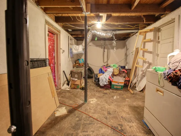 a utility room with a window