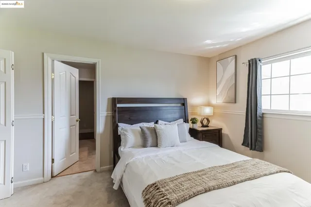 a view of a house with a large window