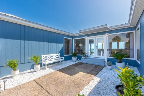 a house view with a seating space