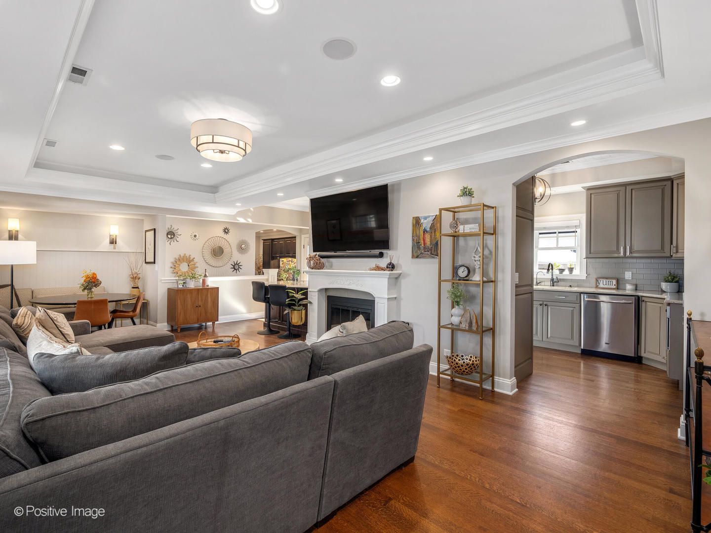 448 West Vallette Street Elmhurst, IL 60126 - Photo 7 of 30 a living room with furniture wooden floor and a flat screen tv