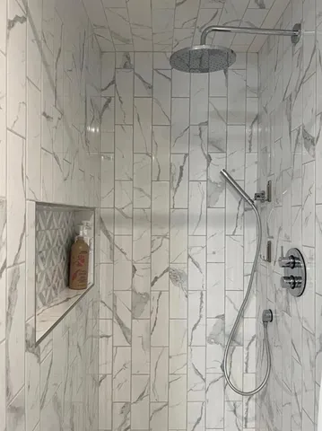 a bathroom with shower