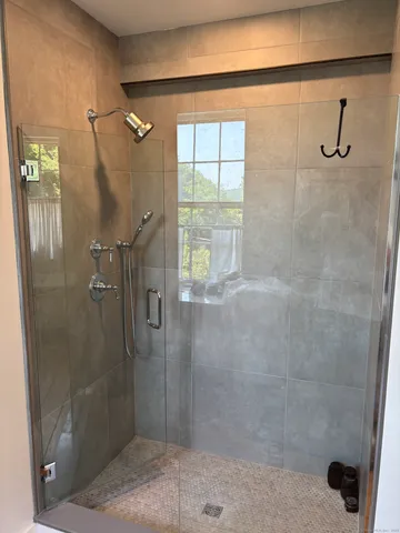 a bathroom with a shower