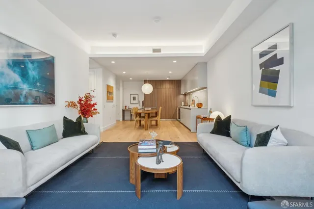 a living room with furniture and a couch