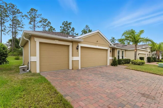 a view of outdoor space yard and garage
