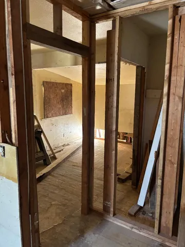 a view of backyard with green space