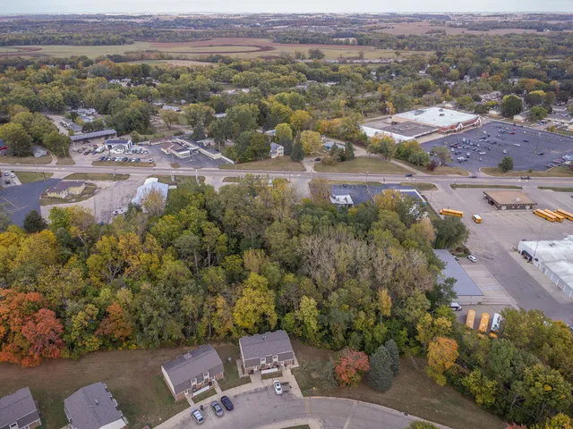 an aerial view of a city with lots of residential buildings