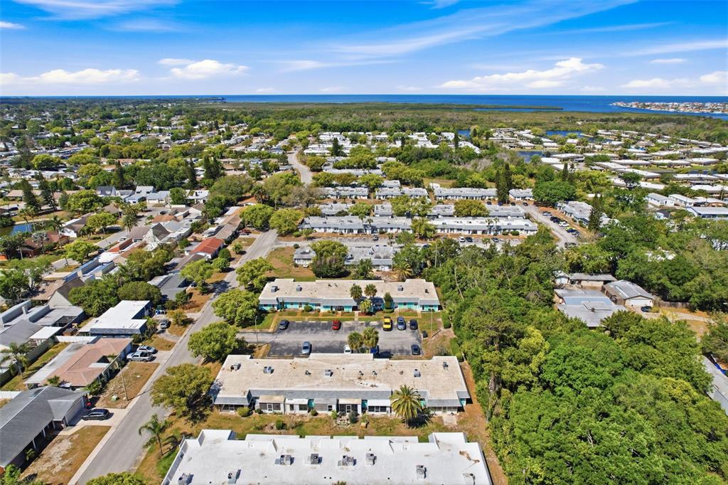 4224 Terrapin Place, Unit 4224 New Port Richey, FL 34652 - Photo 56 of 58 an aerial view of residential houses with outdoor space and trees