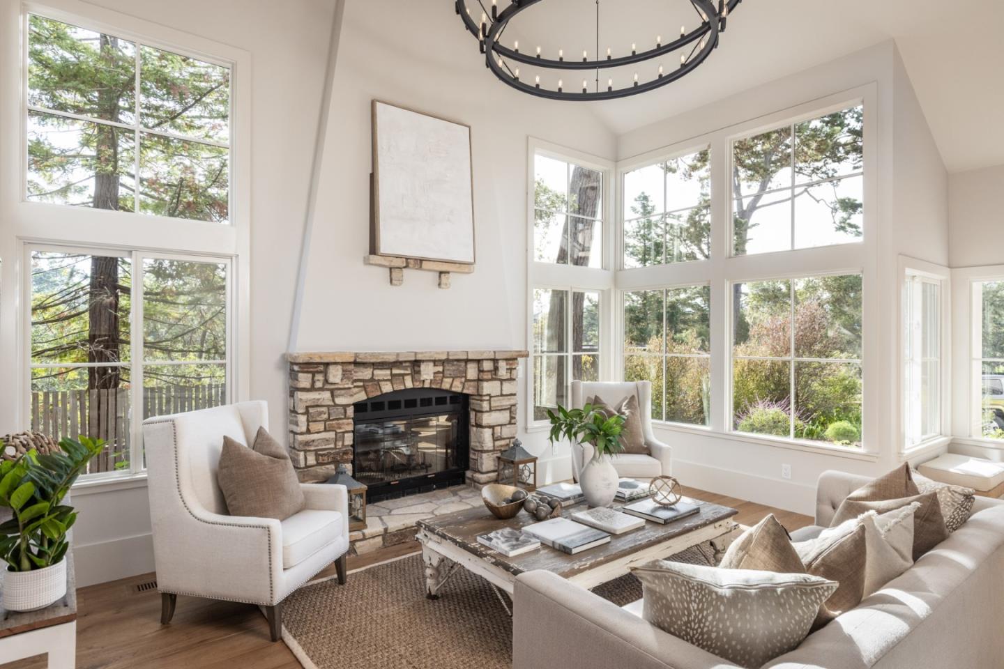 4 Oak Knoll Way Carmel, CA 93923 - Photo 5 of 49 a living room with furniture and a fireplace