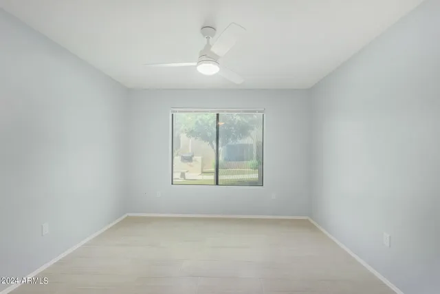 an empty room with a window