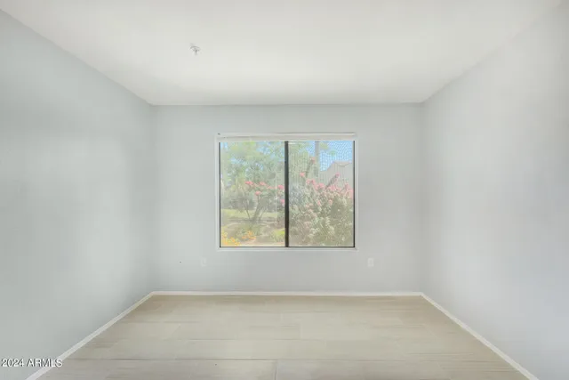 an empty room with a window