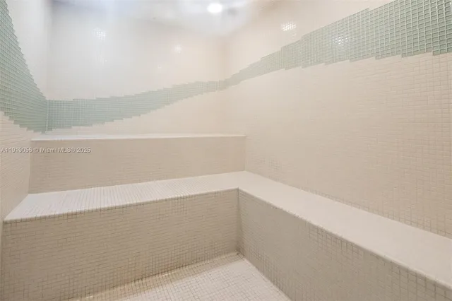 a view of small space with racks on the wall