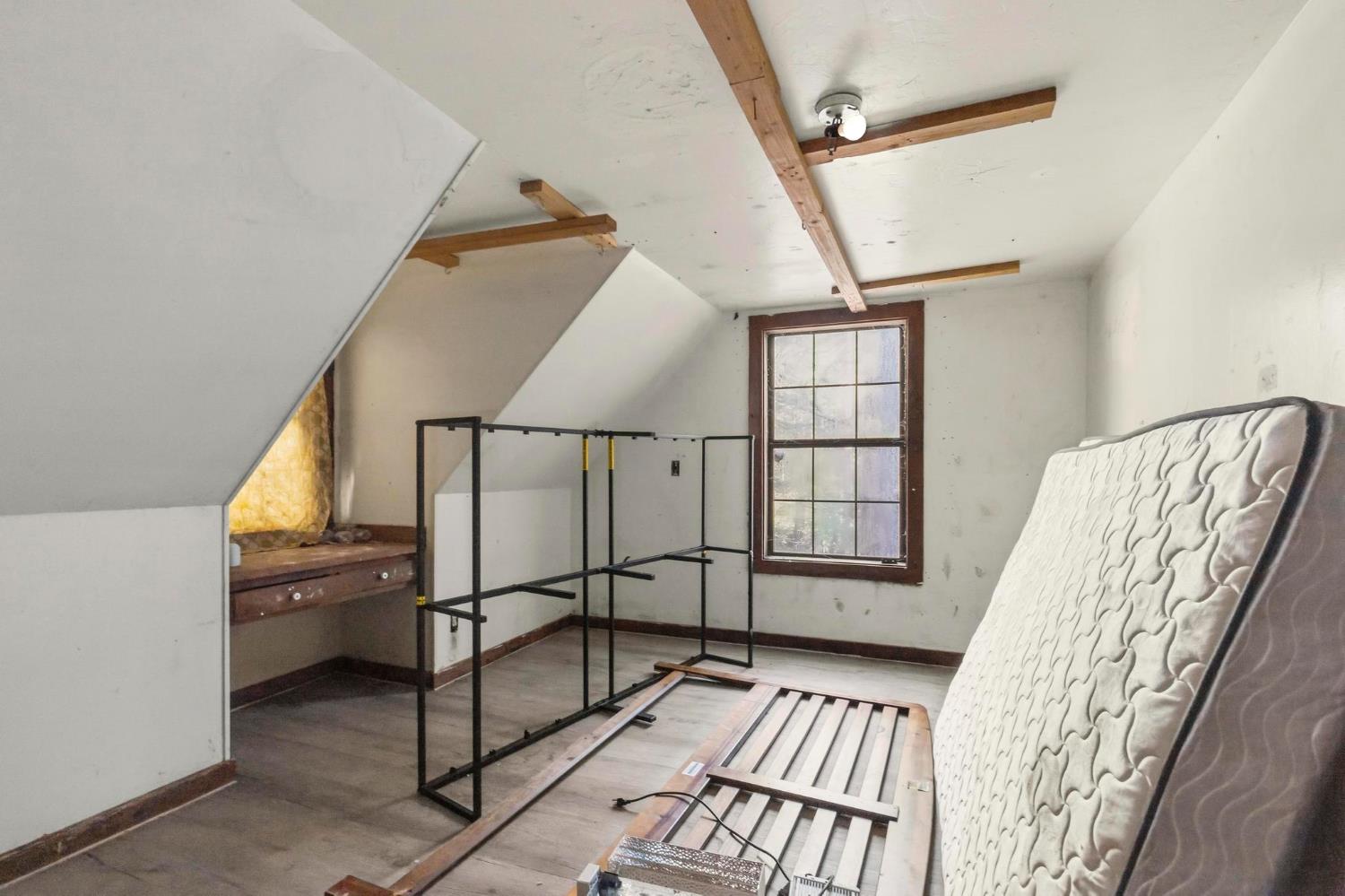 13887 La Porte Road Strawberry Valley, CA 95981 - Photo 25 of 37 a view of staircase with furniture and a window
