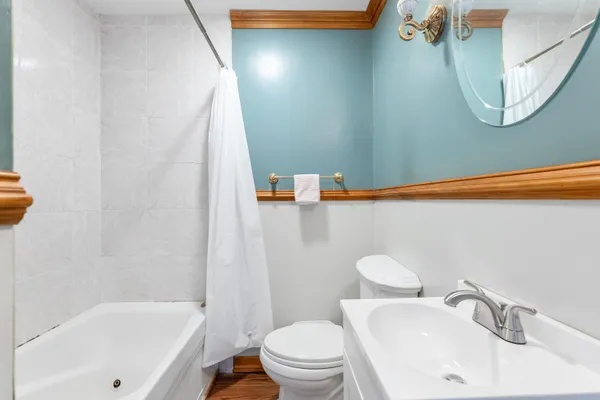 a bathroom with a sink a toilet and a bathtub