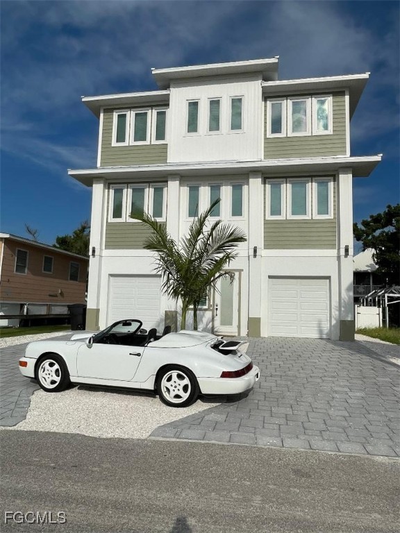 a view of a car parked in front of a building