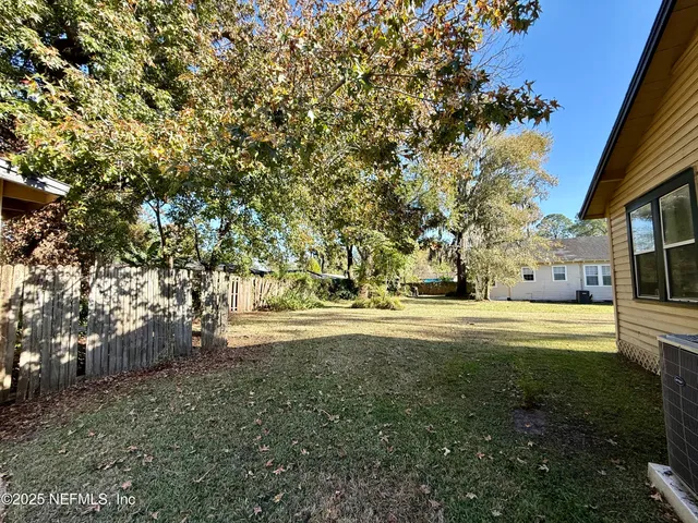 a view of yard with ocean view