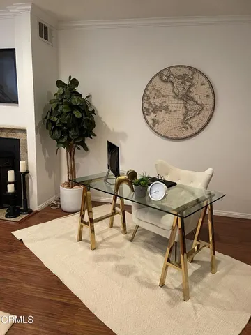 a living room with furniture