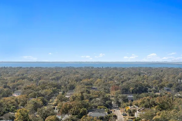 a view of a city with tall buildings