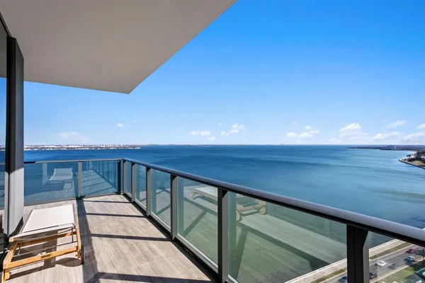 a view of a terrace with wooden floor